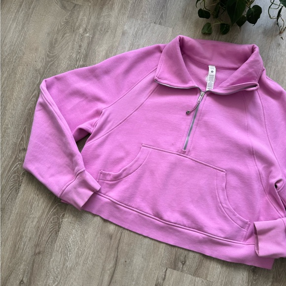 Lululemon Athletica Pink Scuba Oversized Funnel Neck Half Zip XL/XXL - Picture 4 of 11